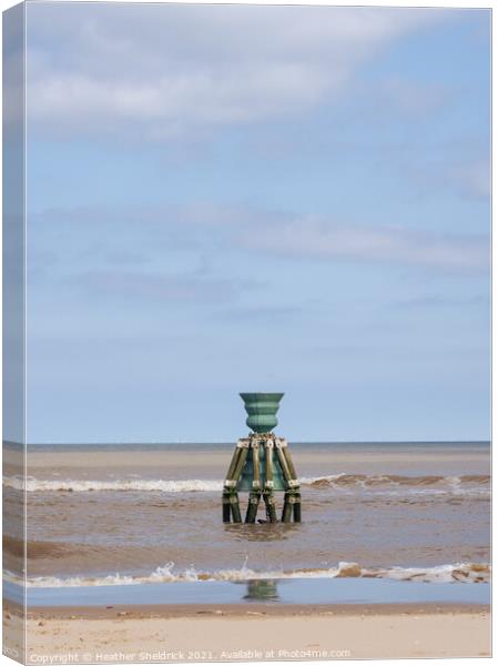 Time And Tide Bell, Mablethorpe Canvas Print by Heather Sheldrick