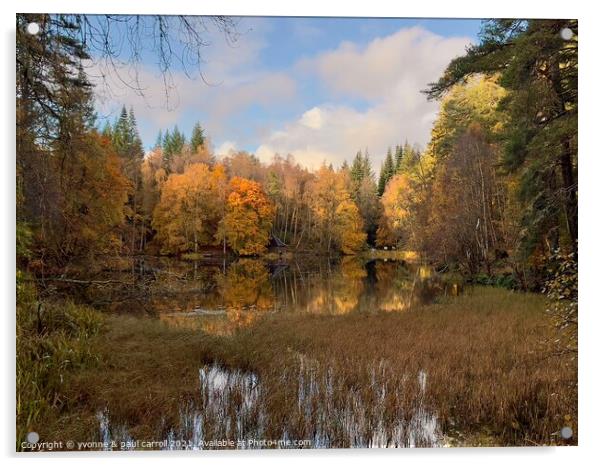Autumn at Loch Dunmore, Pitlochry Acrylic by yvonne & paul carroll