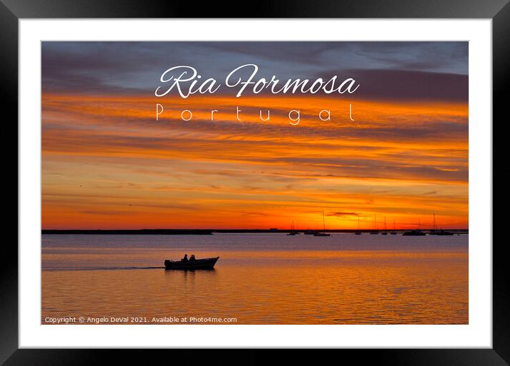 Ria Formosa Postcard - Portugal Framed Mounted Print by Angelo DeVal