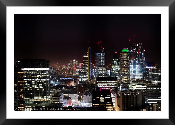 London by Night Framed Mounted Print by Jon Pear