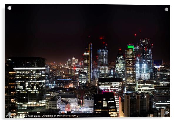 London by Night Acrylic by Jon Pear