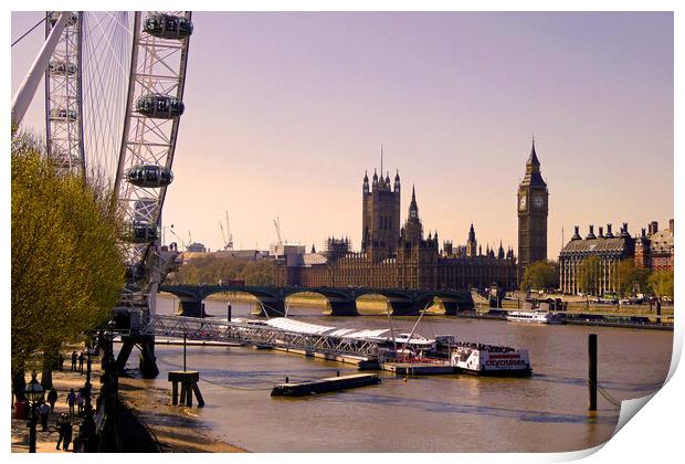 London Cityscape Houses of Parliament England UK Print by Andy Evans Photos