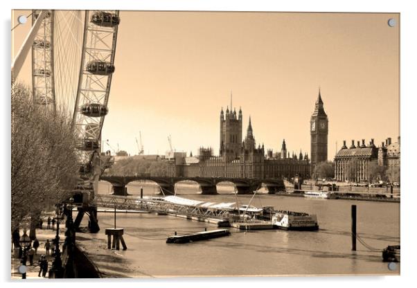 London Cityscape Houses of Parliament England UK Acrylic by Andy Evans Photos