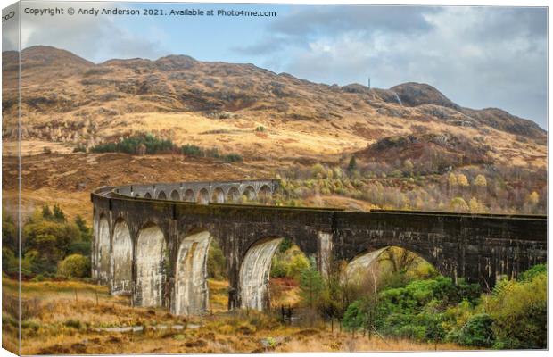 Glenfinnan Viaduct Jacobite Train Canvas Print by Andy Anderson