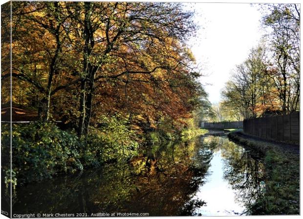 Enchanting Autumn Canal Canvas Print by Mark Chesters