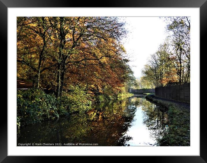 Enchanting Autumn Canal Framed Mounted Print by Mark Chesters