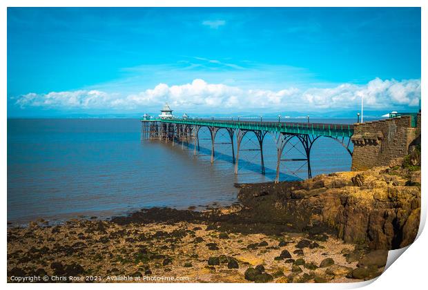 Clevedon Pier Print by Chris Rose