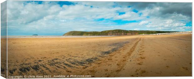 Brean Sands on the Bristol Channel Canvas Print by Chris Rose