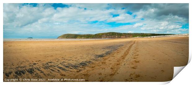 Brean Sands on the Bristol Channel Print by Chris Rose