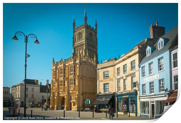 Cirencester Market Place Print by Chris Rose