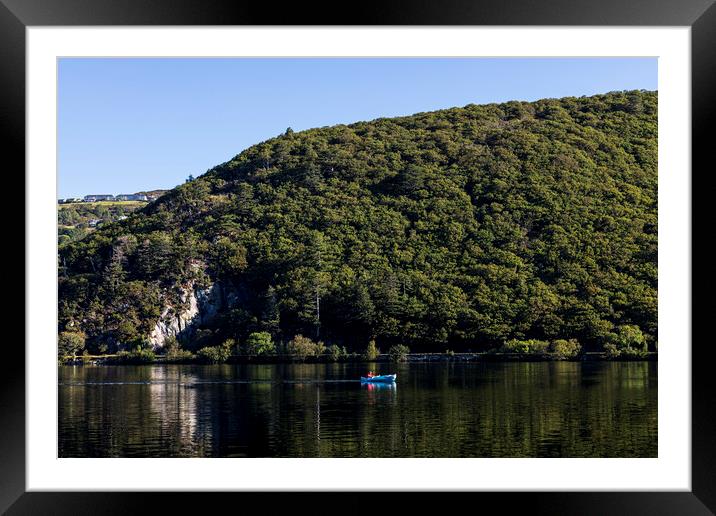 Kayak on Llyn Pardan lake Llanberis Wales Framed Mounted Print by Phil Crean