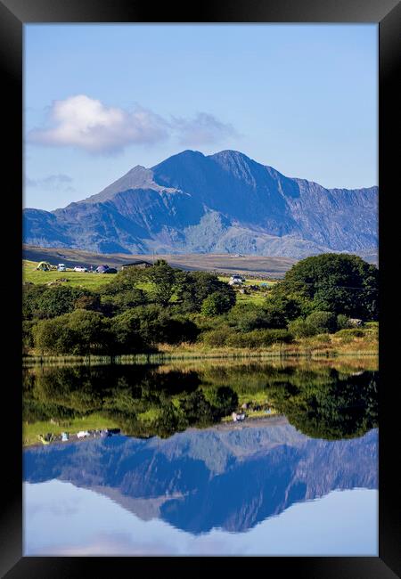 Llynau Mymbyr lake Snowdonia Wales Framed Print by Phil Crean