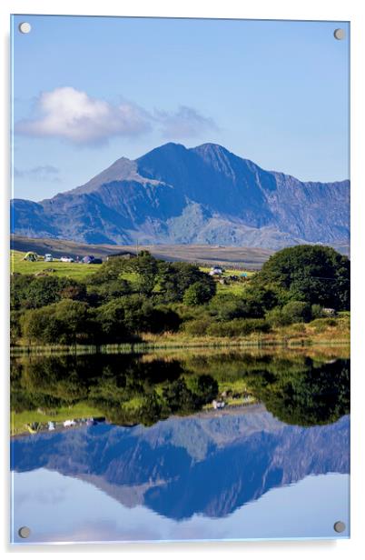 Llynau Mymbyr lake Snowdonia Wales Acrylic by Phil Crean