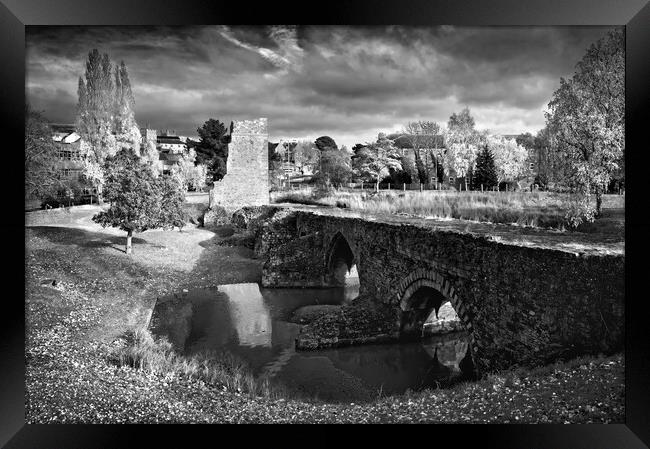 Medieval Exe Bridge   Framed Print by Darren Galpin