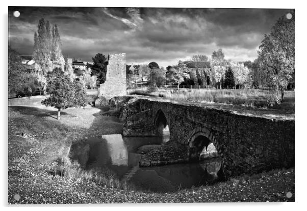 Medieval Exe Bridge   Acrylic by Darren Galpin