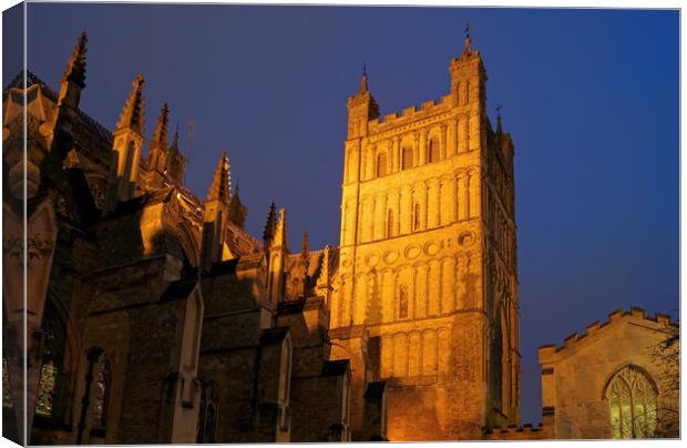 Exeter Cathedral at Night  Canvas Print by Darren Galpin