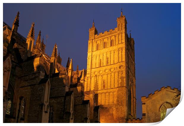 Exeter Cathedral at Night  Print by Darren Galpin