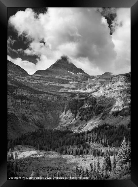 Reynolds Mountain, from Going to the Sun road, Glacier National Park Framed Print by Justin Foulkes