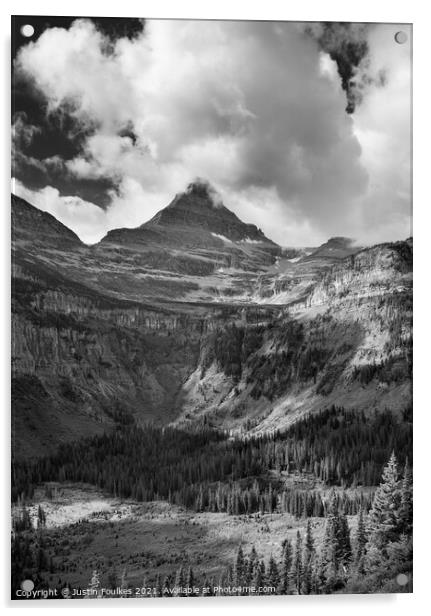 Reynolds Mountain, from Going to the Sun road, Glacier National Park Acrylic by Justin Foulkes