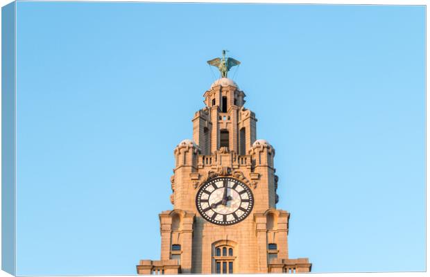 Liver Bird high above the Liverpool skyline Canvas Print by Jason Wells