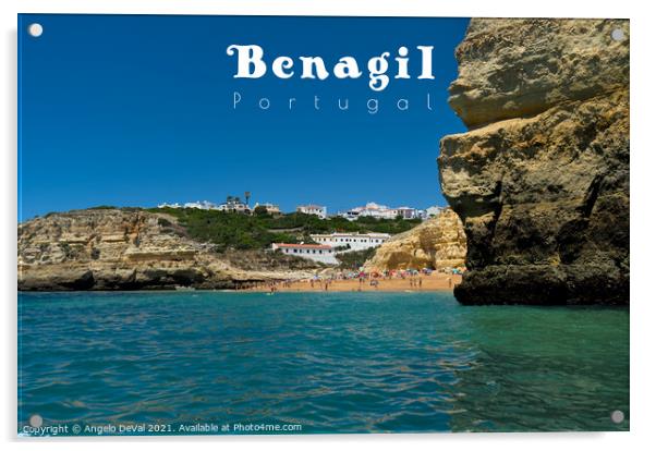 Benagil Beach Postcard - Portugal Acrylic by Angelo DeVal