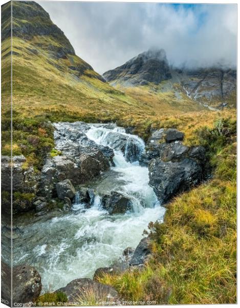 Allt na Dunaiche waterfall and Blaven, Skye Canvas Print by Photimageon UK