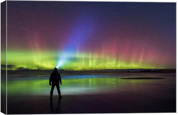 Aurora Borealis over Scotland Canvas Print by John Finney