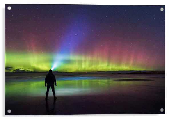 Aurora Borealis over Scotland Acrylic by John Finney