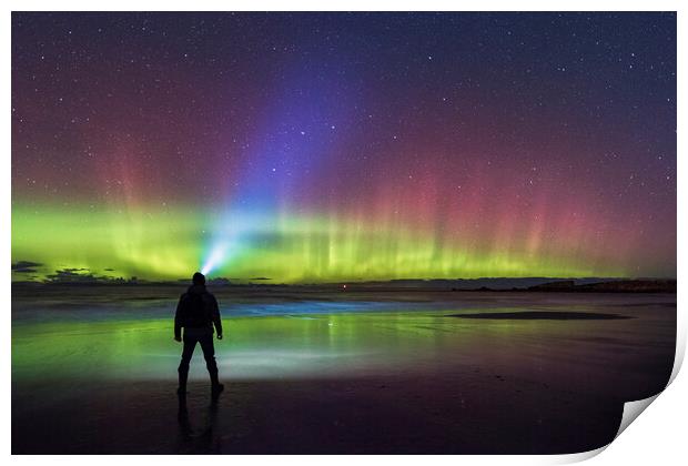 Aurora Borealis over Scotland Print by John Finney