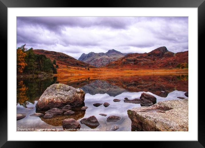 Blea Tarn in Autumn Framed Mounted Print by Denley Dezign