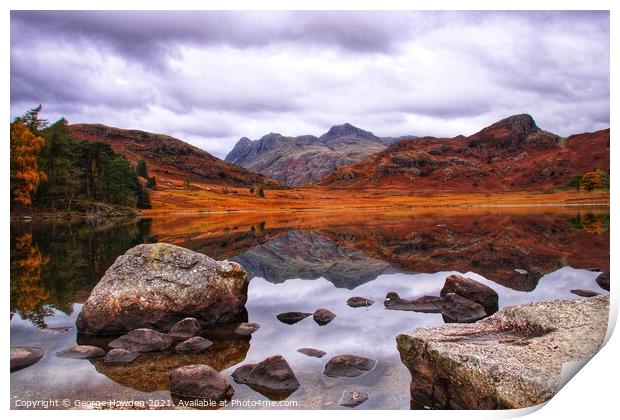 Blea Tarn in Autumn Print by Denley Dezign