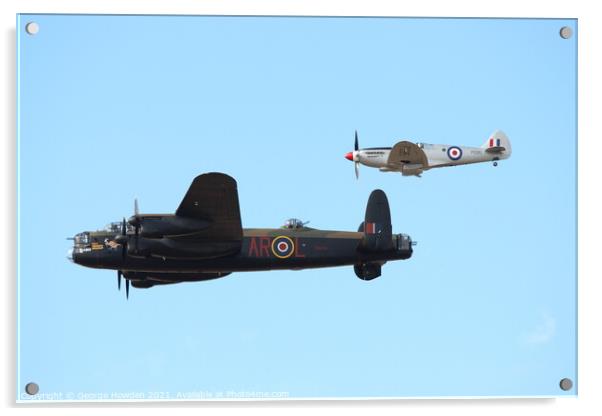Lancaster Bomber and Spitfire Acrylic by Denley Dezign
