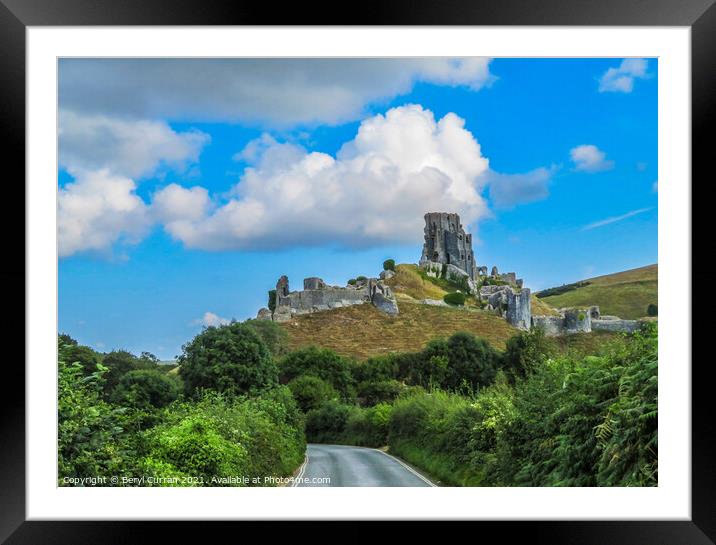 Majestic Corfe Castle Ruins Framed Mounted Print by Beryl Curran