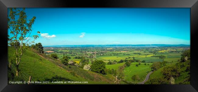 Coaley Peak Picnic Site and Viewpoint Framed Print by Chris Rose
