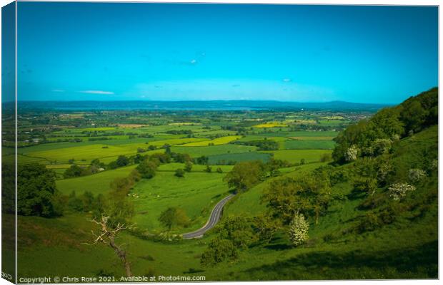 Coaley Peak Picnic Site and Viewpoint Canvas Print by Chris Rose