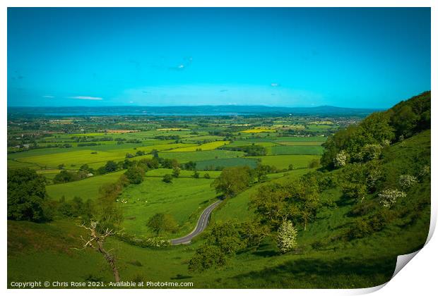 Coaley Peak Picnic Site and Viewpoint Print by Chris Rose