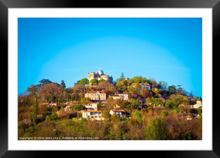 Penne d'Agenaise on a hilltop Framed Mounted Print by Chris Rose