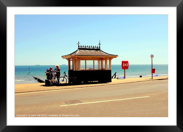 Seaside shelter, Shanklin, Ise of Wight, UK. Framed Mounted Print by john hill