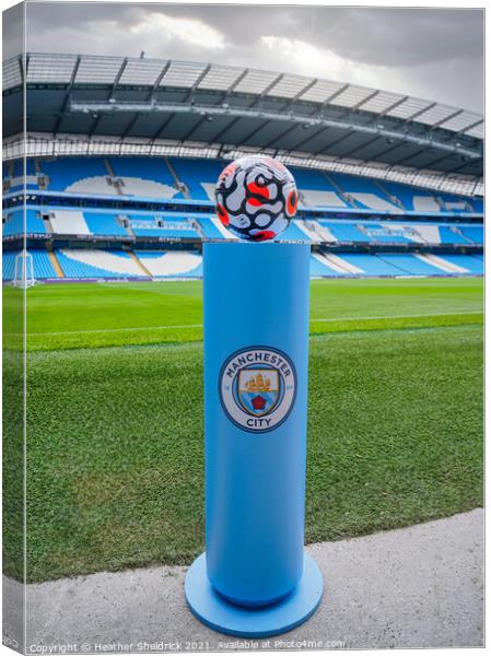 Matchball at Manchester City Canvas Print by Heather Sheldrick