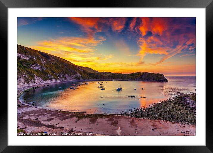 Lulworth Cove Sunrise Framed Mounted Print by Jim Monk