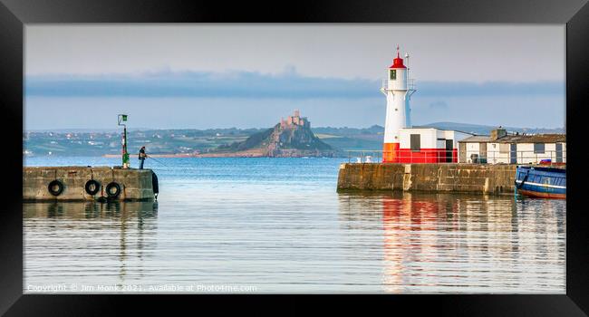 Newlyn Harbour Framed Print by Jim Monk