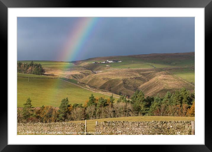 Howgill Farm Rainbow Framed Mounted Print by Richard Laidler