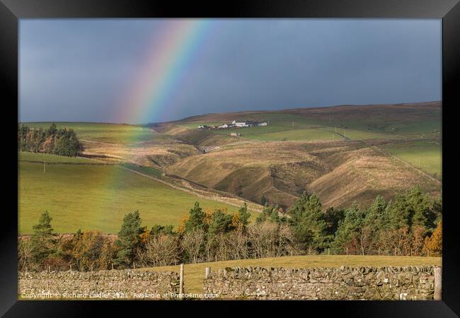Howgill Farm Rainbow Framed Print by Richard Laidler