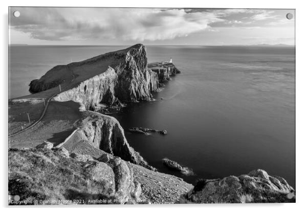 Neist Point Skye long exposure monochrome Acrylic by Graham Moore