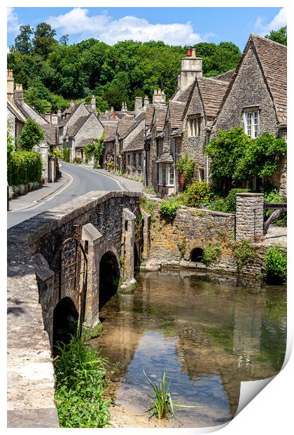 Castle Coombe, Cotswolds. Print by John Hall