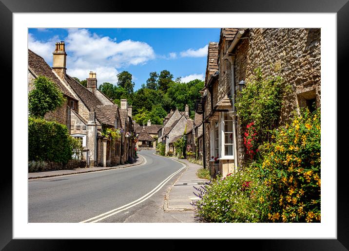 Castle Coombe, Cotswolds. Framed Mounted Print by John Hall
