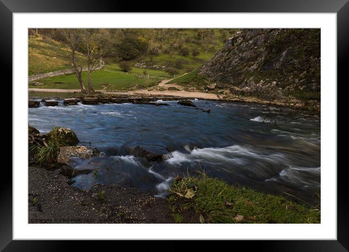 Stepping stones on the River Dove Framed Mounted Print by Clive Wells