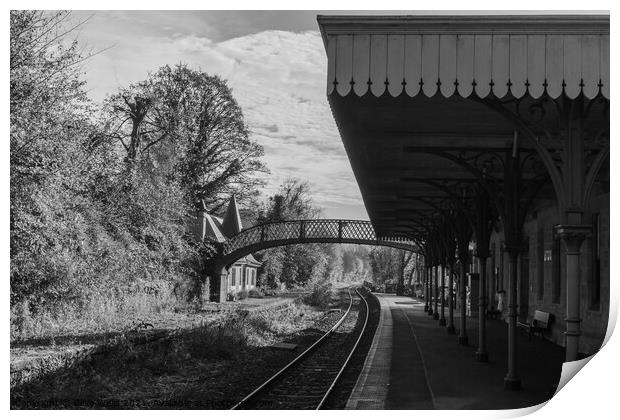 Cromford Station in momchrome Print by Clive Wells