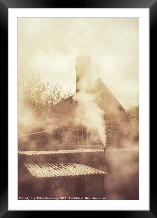 Steam Billowing Around Heritage Industrial Buildings Framed Mounted Print by Peter Greenway