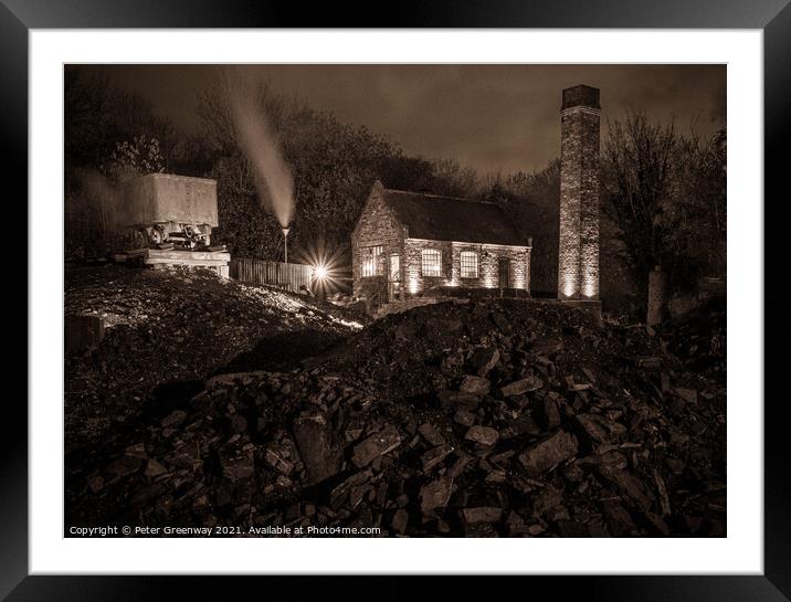Heritage Black Country Landscape At Night Framed Mounted Print by Peter Greenway